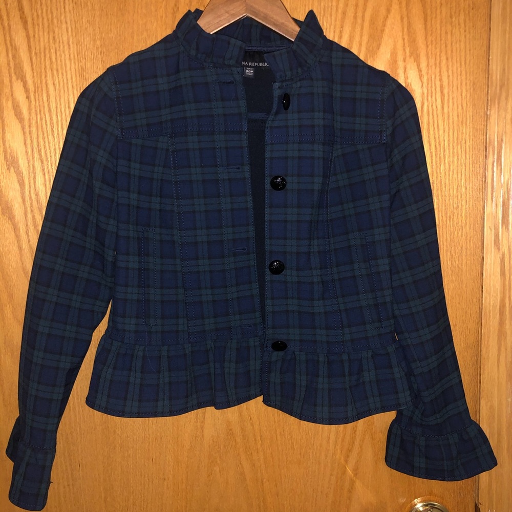 Banana Republic Plaid Cropped Blazer